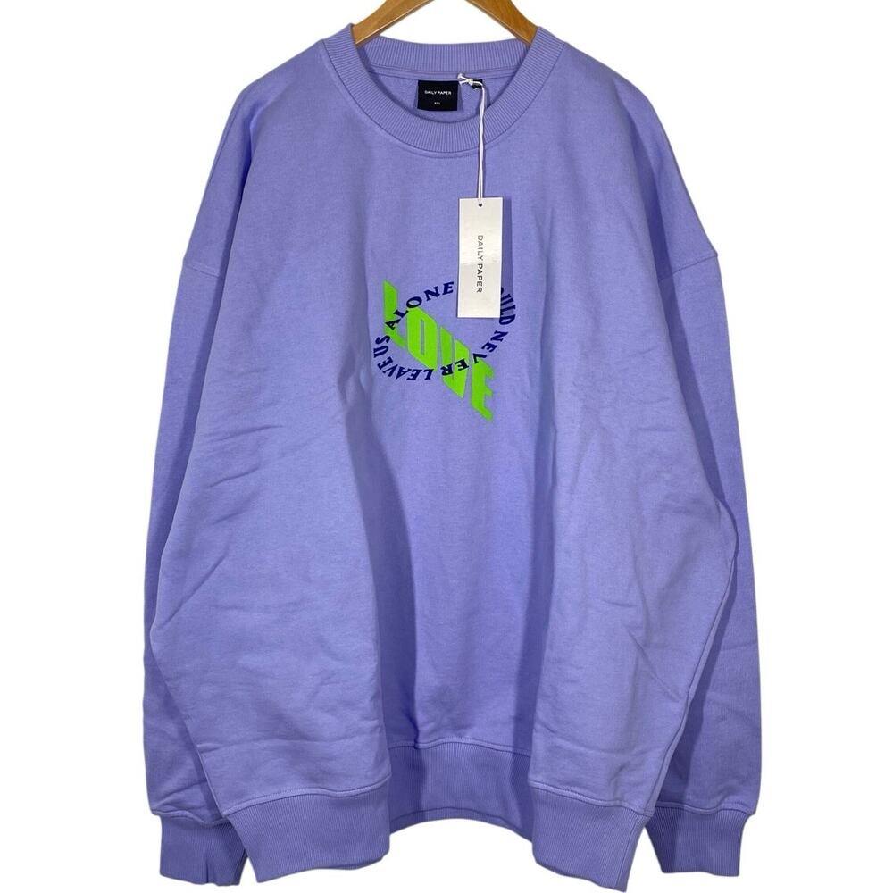 Daily Paper Kerjac Sweatshirt Mens Size XL Purple Oversized Casual Lounge new